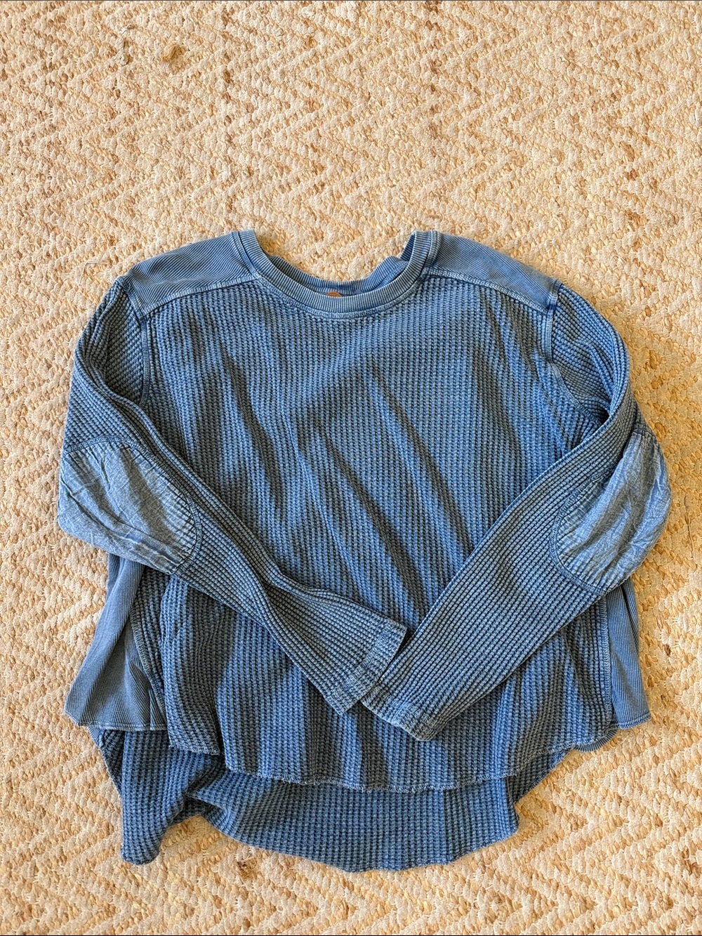 Free People Oversized Waffle-Knit Long Sleeve Top